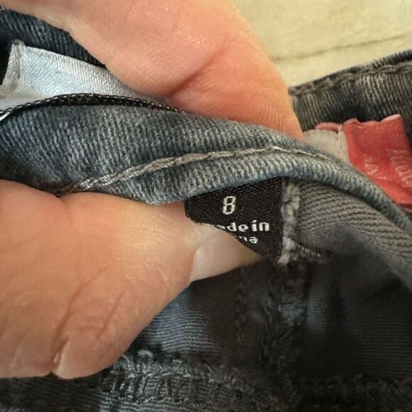 Cabi Jeans Navy Gray Grid curvy Skinny Denim Jeans size 8 cotton stretch - Picture 5 of 8